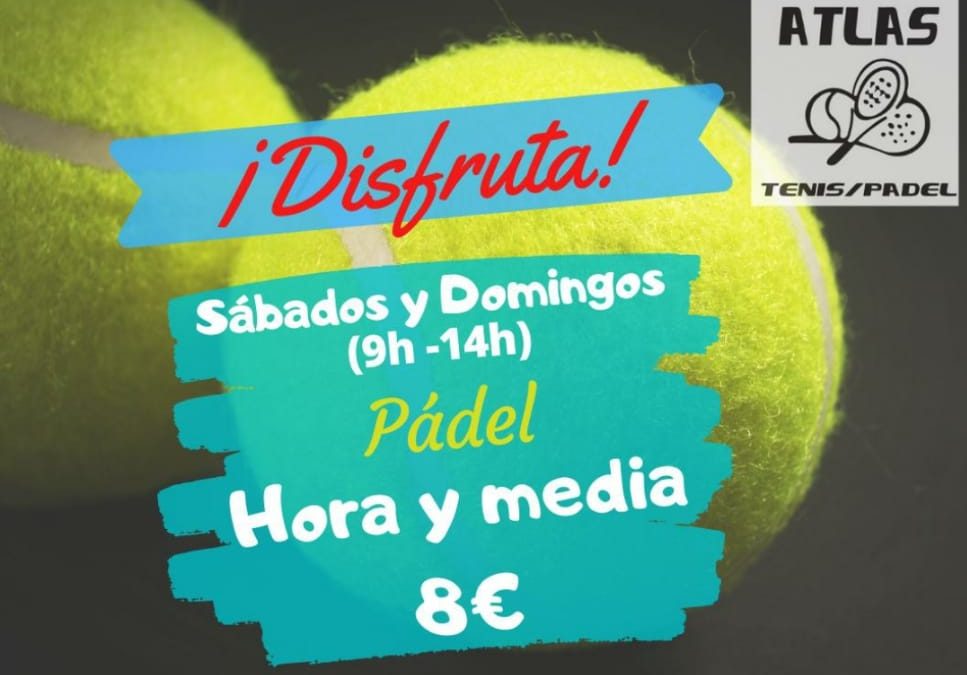 PISTAS DE PADEL 8€ – 1h y 30min