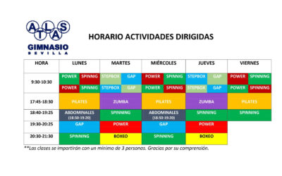 HORARIO ACT. DIRIGIDAS